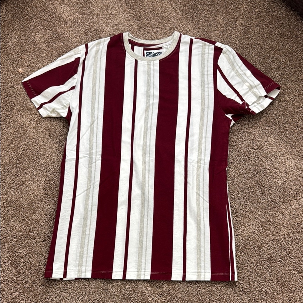 Striped Short Sleeve Tee - Red and White